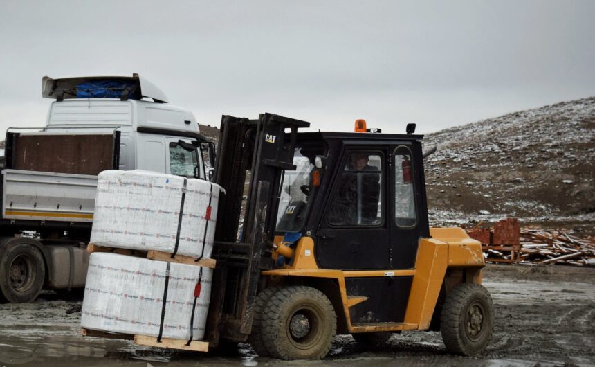 forklift loading truck