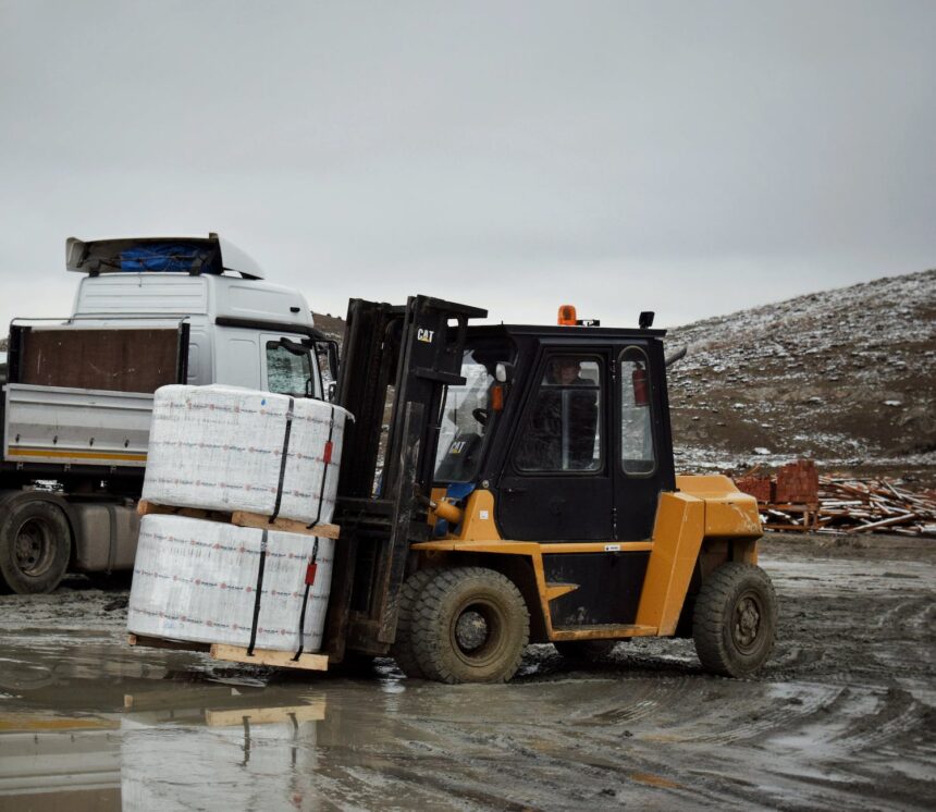 forklift loading truck